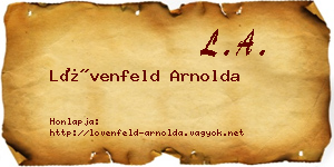 Lövenfeld Arnolda névjegykártya